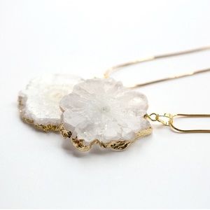 Handmade white crystal necklace by local artist